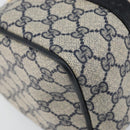 GUCCI GG Supreme Sherry Line Boston Bag PVC Navy Gold 378 012 3841 Auth 154670-11