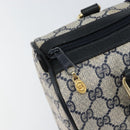 GUCCI GG Supreme Sherry Line Boston Bag PVC Navy Gold 378 012 3841 Auth 154670-15