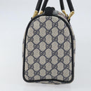 GUCCI GG Supreme Sherry Line Boston Bag PVC Navy Gold 378 012 3841 Auth 154670-5