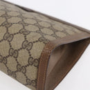 GUCCI GG Supreme Web Sherry Line Clutch Bag PVC Red Beige 89 01 033 Auth 154671-10