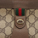 GUCCI GG Supreme Web Sherry Line Clutch Bag PVC Red Beige 89 01 033 Auth 154671-12