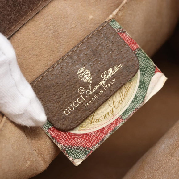 GUCCI GG Supreme Web Sherry Line Clutch Bag PVC Red Beige 89 01 033 Auth 154671