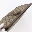 GUCCI GG Supreme Web Sherry Line Clutch Bag PVC Red Beige 89 01 033 Auth 154671-6