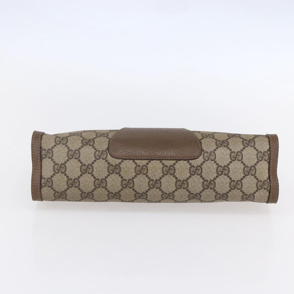 GUCCI GG Supreme Web Sherry Line Clutch Bag PVC Red Beige 89 01 033 Auth 154671