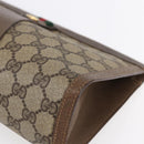 GUCCI GG Supreme Web Sherry Line Clutch Bag PVC Red Beige 89 01 033 Auth 154671-8