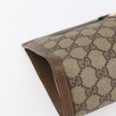 GUCCI GG Supreme Web Sherry Line Clutch Bag PVC Red Beige 89 01 033 Auth 154671-9
