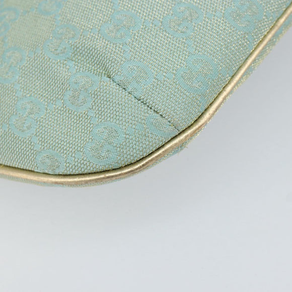 GUCCI GG Canvas Shoulder Bag Outlet Light Blue Gold 005 0813 Auth 154672