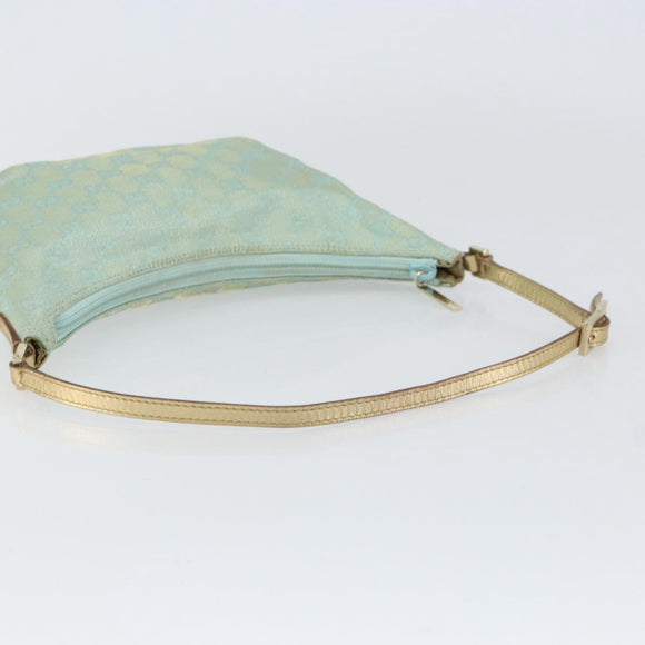 GUCCI GG Canvas Shoulder Bag Outlet Light Blue Gold 005 0813 Auth 154672