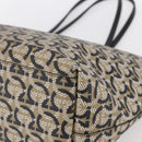 Salvatore Ferragamo Gancini Tote Bag Canvas Navy Gold Auth 154673-12