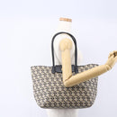 Salvatore Ferragamo Gancini Tote Bag Canvas Navy Gold Auth 154673-20