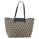 Salvatore Ferragamo Gancini Tote Bag Canvas Navy Gold Auth 154673-3