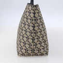 Salvatore Ferragamo Gancini Tote Bag Canvas Navy Gold Auth 154673-5