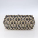 Salvatore Ferragamo Gancini Tote Bag Canvas Navy Gold Auth 154673-9