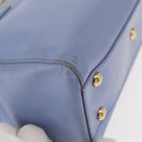 Salvatore Ferragamo Gancini Hand Bag Leather 2way Light Blue Gold Auth 154674-16