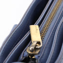 Salvatore Ferragamo Gancini Hand Bag Leather 2way Light Blue Gold Auth 154674-10