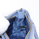 Salvatore Ferragamo Gancini Hand Bag Leather 2way Light Blue Gold Auth 154674-22