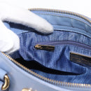 Salvatore Ferragamo Gancini Hand Bag Leather 2way Light Blue Gold Auth 154674-23