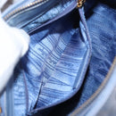 Salvatore Ferragamo Gancini Hand Bag Leather 2way Light Blue Gold Auth 154674-24