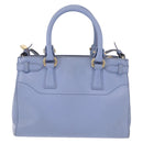Salvatore Ferragamo Gancini Hand Bag Leather 2way Light Blue Gold Auth 154674-2