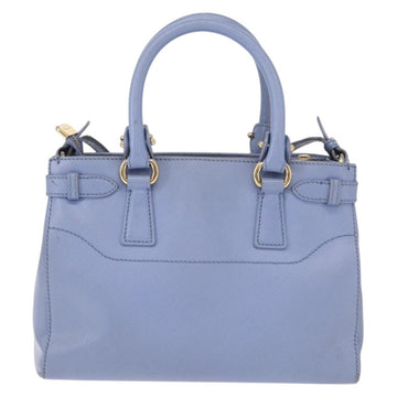 Salvatore Ferragamo Gancini Hand Bag Leather 2way Light Blue Gold Auth 154674 - 0