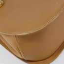 Salvatore Ferragamo Gancini Hand Bag Leather Beige Gold Auth 154675-14