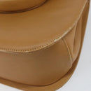 Salvatore Ferragamo Gancini Hand Bag Leather Beige Gold Auth 154675-15