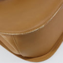 Salvatore Ferragamo Gancini Hand Bag Leather Beige Gold Auth 154675-16