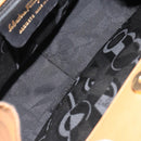 Salvatore Ferragamo Gancini Hand Bag Leather Beige Gold Auth 154675-11