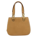 Salvatore Ferragamo Gancini Hand Bag Leather Beige Gold Auth 154675-13