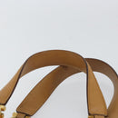 Salvatore Ferragamo Gancini Hand Bag Leather Beige Gold Auth 154675-8