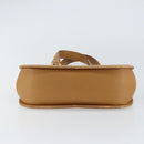 Salvatore Ferragamo Gancini Hand Bag Leather Beige Gold Auth 154675-5