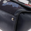 Salvatore Ferragamo Vala Hand Bag Denim 2way Navy Silver Auth 154676V-16