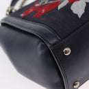 Salvatore Ferragamo Vala Hand Bag Denim 2way Navy Silver Auth 154676V-17