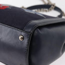 Salvatore Ferragamo Vala Hand Bag Denim 2way Navy Silver Auth 154676V-18