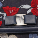 Salvatore Ferragamo Vala Hand Bag Denim 2way Navy Silver Auth 154676V-19