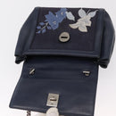 Salvatore Ferragamo Vala Hand Bag Denim 2way Navy Silver Auth 154676V-20