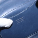 Salvatore Ferragamo Vala Hand Bag Denim 2way Navy Silver Auth 154676V-11