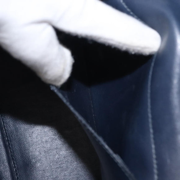 Salvatore Ferragamo Vala Hand Bag Denim 2way Navy Silver Auth 154676V