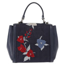 Salvatore Ferragamo Vala Hand Bag Denim 2way Navy Silver Auth 154676V-2