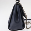 Salvatore Ferragamo Vala Hand Bag Denim 2way Navy Silver Auth 154676V-4