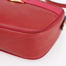 Salvatore Ferragamo Vala Shoulder Bag Leather Red Gold Auth 154677-8
