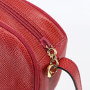 Salvatore Ferragamo Vala Shoulder Bag Leather Red Gold Auth 154677-9