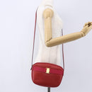 Salvatore Ferragamo Vala Shoulder Bag Leather Red Gold Auth 154677-22