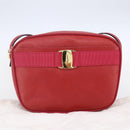 Salvatore Ferragamo Vala Shoulder Bag Leather Red Gold Auth 154677-12