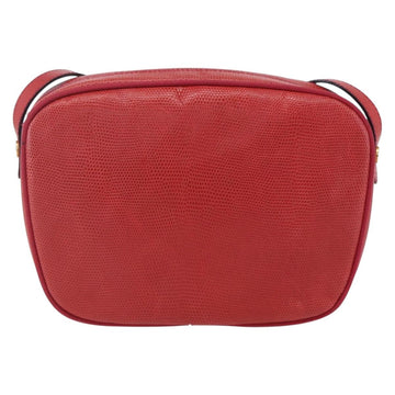 Salvatore Ferragamo Vala Shoulder Bag Leather Red Gold Auth 154677 - 0