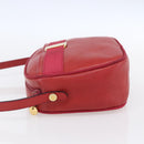 Salvatore Ferragamo Vala Shoulder Bag Leather Red Gold Auth 154677-3
