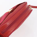 Salvatore Ferragamo Vala Shoulder Bag Leather Red Gold Auth 154677-6