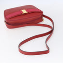 Salvatore Ferragamo Vala Shoulder Bag Leather Red Gold Auth 154677-7