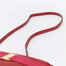 Salvatore Ferragamo Vala Shoulder Bag Leather Red Gold Auth 154677-14