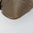 Salvatore Ferragamo Gancini Hand Bag Leather Brown Silver Auth 154678-14